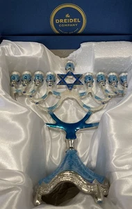Portacandele Menorah The Dreidel Company blu e bianco ottimo - Foto 1 di 4