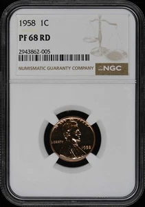1958 Wheat Reverse Lincoln Cent (Proof) 1C NGC PR68RD - Picture 1 of 2