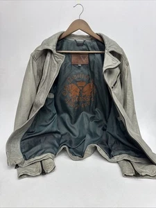 Vtg 80s GUESS Los Angeles Motorcycle Jacket Double Eagle 1981 Large SZ - Picture 1 of 9