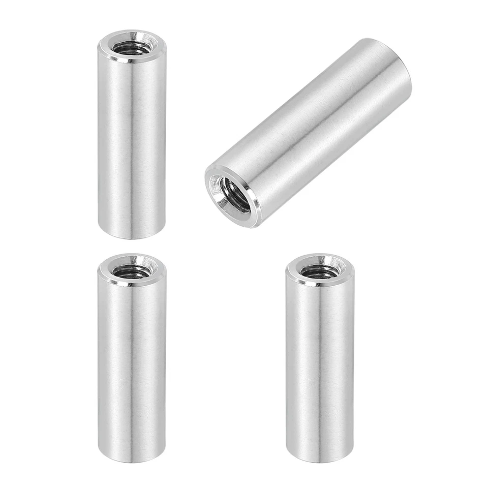 4 Stück 304 Edelstahl M6 x 1,0 mm Runde Überwurfmuttern, 0,39 x 1,18 Zoll (ODxH) - Bild 1 von 4