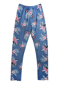 Big Girls Pants Unbranded Big Girls Floral Pants Size 160 (L) Blue/Floral - Picture 1 of 3