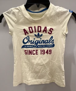 Adidas Originals Girls Graphic T-SHIRT - Light Yellow - Girls SIZE XS - Picture 1 of 8