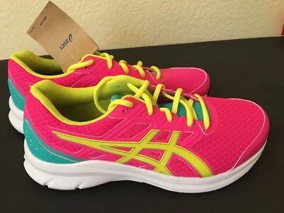 ASICS Jolt 3 класса школы Athletic туфли размер 6 1/2 детей розовый/бирюзовый/желтый новый - Изображение 1 из 4