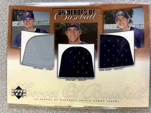 2001 UD Heroes of Baseball Burke / Bass / Crosby Triple Combo Jersey Card #J-BBC - Picture 1 of 2