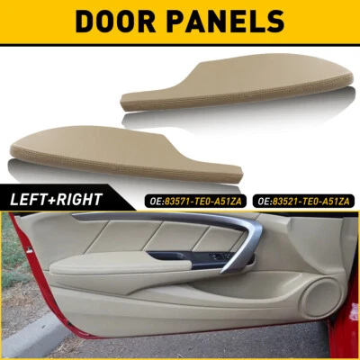 Reposabrazos de puerta panel delantero L y R de cuero beige para Honda Accord 2008-2012 cupé Foto 1 de 4