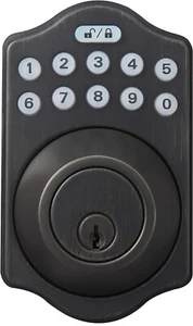 Contemporary Electronic Keypad Deadbolt Door Lock Keyed Entry Oil Rubbed Bronze - Picture 1 of 6