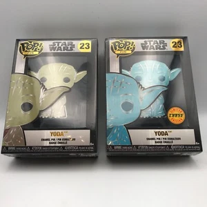 Funko Pop Enamel Pin Yoda #23 Limited Edition Chase Blue & Common Set Star Wars - Picture 1 of 6