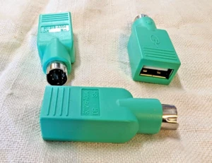 PS2 Male to USB Female Adapter Converter Connector For PC Mouse Mice LOTS of 3! - Picture 1 of 3