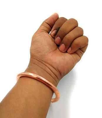 THICK copper Pure cratched Rounded Bracelet Cuff Kada Kadaa - Men Fashion - Image 1 of 4