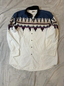Express Rider Shirt Large Extra Western Aztec Button Up Cowboy - Picture 1 of 8