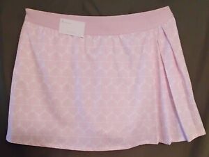 NWT Lady Hagen Women’s Pink Shell Print Side Pleat Skort/Skirt Golf - Size...