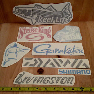 8 Fishing decals vinyl sticker fishing boat sticker set