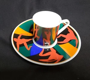 RARE! Vtg Pylones Paris Narcisse France Mirror Demitasse Cup & Saucer Espresso - Picture 1 of 9