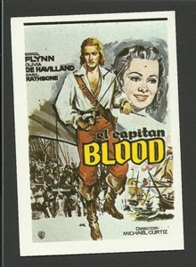 Errol Flynn Captain Blood Vintage 1984 Spanish Movie Film Collector Card