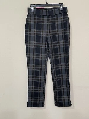 Christian Siriano Women’s Dark Gray Plaid High Rise Pull On Stretch Pants s L - Image 1 of 4