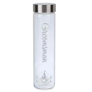 Disney Parks Fairy Tale Wedding ''Groomsman'' Glass Water Bottle New With Tag - Picture 1 of 2
