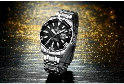 Reloj pulsera CHENXI para hombre esfera grande acero plateado calendario masculino marca relojes Foto 1 de 4