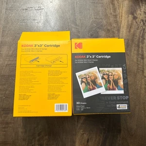 Two Kodak Mini Shot Instant Print 3"x 3” Cartridge Packs 30 Sheets - 1 Open Box - Picture 1 of 3