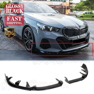 Labio de parachoques delantero negro brillante para BMW G60 530i 540i i5 M Sport 2024-2025 MP Foto 1 de 4