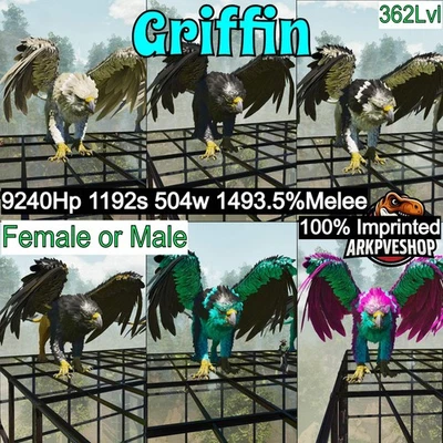 ASA PVE 🦖ARK Survival Ascended Griffin 362Lvl 1493.5% Melee