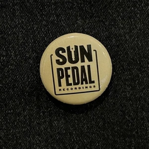 Vintage-inspired Retro Pinback Button Sun Pedal Recordings Music Pin - Picture 1 of 5