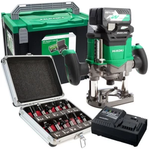 Hikoki M3612DAJPZ 36V Brushless Router 2.5Ah Battery Charger + 12pc Cutter Set - Picture 1 of 3