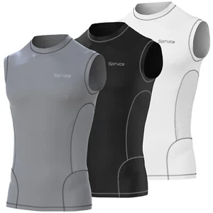 Mens Compression Sleeveless Shirt with Mesh Panels Base Layer Gym Top Sports - Picture 1 of 23