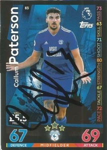 CALLUM PATERSON SIGNED CARDIFF 2018/2019 MATCH ATTAX TRADING CARD+COA - Picture 1 of 1