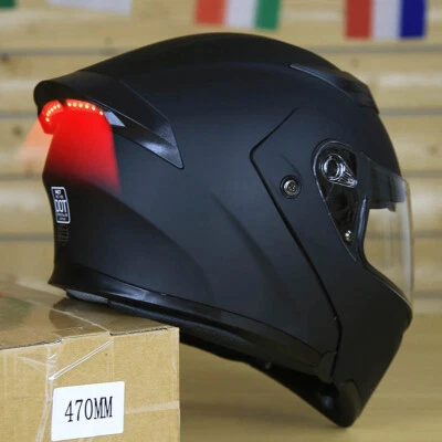 Motorcycle Helmet and LED Light DOT Flip up Modular Full Face Men Women M L XXL - Изображение 1 из 4