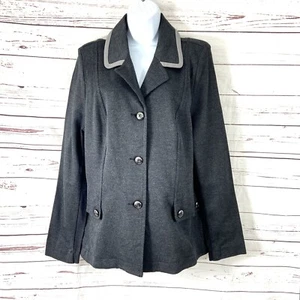 CAbi Jacket Women XL Gray Crew Blazer Long Sleeve - Picture 1 of 13