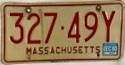 Massachusetts+1980+vintage+license+plate+327+49Y+Mass+December+MA