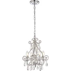Crystal Chandelier Pendant Chrome Shabby and Chic Bathroom Bedroom Kitchen Light - Picture 1 of 9