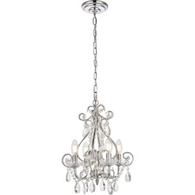 Crystal Chandelier Pendant Chrome Shabby and Chic Bathroom Bedroom Kitchen Light - Image 1 of 4