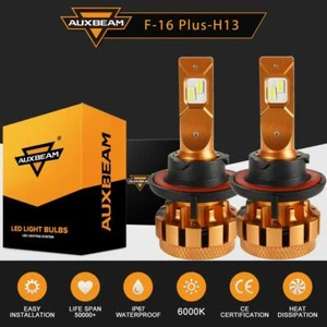 AUXBEAM LED Headlight Bulbs H13 9008 for Ford F-150 04-2014 High Low Beam 6000K - Picture 1 of 12