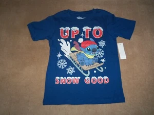 NEW, Disney Stitch "Up To Snow Good" T-shirt Boys Size XS (4-5) - Picture 1 of 2
