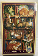 Cobble Hill Feline Bookcase 2000 PC Jigsaw Puzzle #50710
