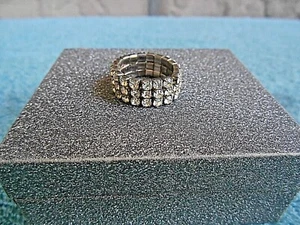 CLUSTER GEMSTONE WRAP FLEXIBLE 8 MM Band Ring Size STRETCHY - Picture 1 of 7