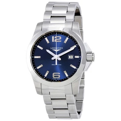 Reloj Longines Conquest para hombre 43 mm esfera azul acero inoxidable L37604966 Foto 1 de 3