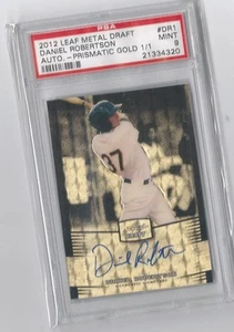 2012 Leaf Metal Draft GOLD PRISMATIC AUTO Daniel Robertson RC Real #1/1 Rays - Imagen 1 de 1