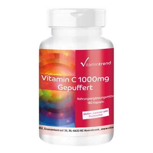 Vitamin C 1000 mg gepuffert - 180 Kapseln - Calciumascorbat für 1/2 Jahr | Vegan - Bild 1 von 14