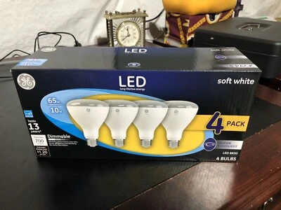 GE LED Light bulbs BR30 Dimmable Indoor Flood Lights 10W SoftWhite (4-pk) NEW - Image 1 of 3