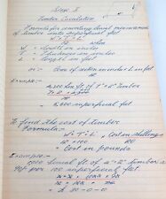RARE Vintage Handwritten Notes on Cabinet Making / Furniture Repair.