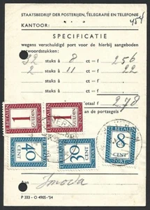 (BL) Nederland Te Betaien 1956 Especificación debido al franqueo debido telégrafo - Imagen 1 de 2