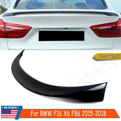 Rear Spoiler Wing Lip For 2015-2018 2019 BMW F16 X6 F86 X6M MP Style Gloss Black Foto 1 de 4