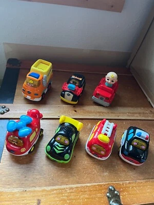 Lote de helicóptero de plástico VTech Hot Rod caminhão basculante Rugrat carro de polícia fabricação de ruído - Imagem 1 de 4