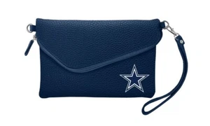 Dallas Cowboys NFL Fold Over Crossbody Soft Pebble Texture Women's Purse - Picture 1 of 1