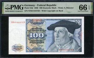 Germany Federal Republic 1980 100 Deutsche Mark P34c PMG 66 EPQ GEM UNC - Picture 1 of 4