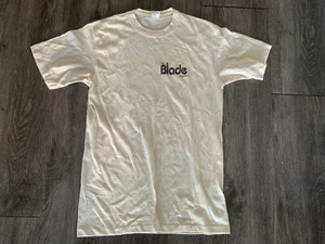 Camisa promocional vintage The Blade Magazine beige grande RARA cuchillos EE. UU. AÑOS 70 - Imagen 1 de 8