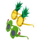 2 Luau-Party-Sonnenbrillen Kaktus & Ananas Tropische Strandbrillen Neuheiten