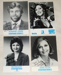 4 AUTÓGRAFOS DE COLECCIÓN KYW-TV firmados a mano fotografías, Eskin, Stella, Allen + - Imagen 1 de 6
